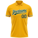 Custom Gold Green-White Performance Vapor Golf Polo Shirt