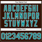 Custom Brown Teal-White Performance Vapor Golf Polo Shirt