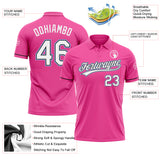 Custom Pink White Black-Light Blue Performance Vapor Golf Polo Shirt