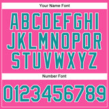 Custom Pink Teal-White Performance Vapor Golf Polo Shirt