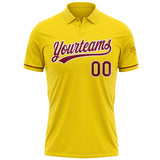 Custom Yellow Crimson-White Performance Vapor Golf Polo Shirt