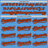 Custom Powder Blue Orange-Black Performance Vapor Golf Polo Shirt