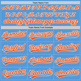 Custom Powder Blue Orange-White Performance Vapor Golf Polo Shirt