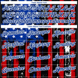 Custom Black Red-Royal 3D Distressed American Flag Performance Golf Polo Shirt