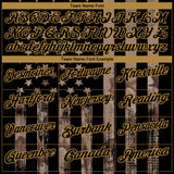 Custom Camo Black-Old Gold American Flag Performance Salute To Service Golf Polo Shirt