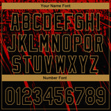 Custom Black Old Gold-Red 3D Pattern Design Sharp Shape Performance Golf Polo Shirt