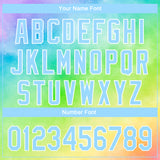 Custom Tie Dye Light Blue-White 3D Rainbow Performance Golf Polo Shirt