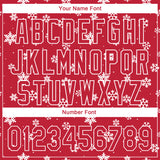 Custom Red White 3D Christmas Snowflakes Performance Golf Polo Shirt