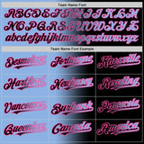 Custom Black Light Blue-Pink Authentic Gradient Fashion Baseball Jersey