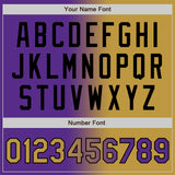 Custom Purple Old Gold-Black Authentic Gradient Fashion Baseball Jersey