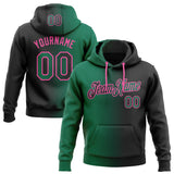 Custom Stitched Black Kelly Green-Pink Gradient Fashion Sports Pullover Sweatshirt Hoodie