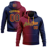 Custom Stitched Navy Maroon-Gold Gradient Fashion Sports Pullover Sweatshirt Hoodie
