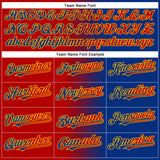 Custom Royal Red-Gold Authentic Gradient Fashion Baseball Jersey