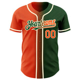 Custom Green Orange-Cream Authentic Gradient Fashion Baseball Jersey