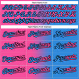 Custom Electric Blue Pink-Black Authentic Gradient Fashion Baseball Jersey