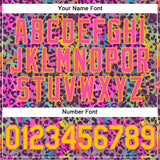 Custom Graffiti Pattern Gold-Pink 3D Colorful Leopard Authentic Baseball Jersey