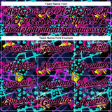 Custom Graffiti Pattern Black-Pink 3D Creative Hearts Stars Geometric Figures Authentic Baseball Jersey