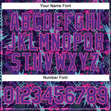 Custom Graffiti Pattern Purple-Pink 3D Creative Geometric Figures And Dots Authentic Baseball Jersey