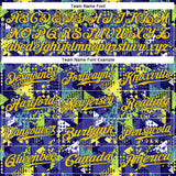 Custom Graffiti Pattern Royal-Gold 3D Creative Geometric Figures Triangle And Dots Authentic Baseball Jersey