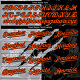 Custom Graffiti Pattern Orange Black-Gray 3D Scratch Authentic Baseball Jersey
