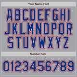 Custom Gray Royal Pinstripe Royal-Red Authentic Baseball Jersey