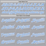 Custom Gray White Pinstripe Light Blue-White Authentic Baseball Jersey