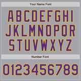 Custom Gray Purple-Gold Authentic Baseball Jersey