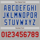 Custom Gray Royal-Red Authentic Baseball Jersey