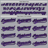 Custom Gray Purple-Black Authentic Baseball Jersey