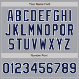 Custom Gray Navy Pinstripe Navy-White Authentic Baseball Jersey