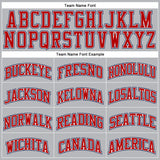 Custom Gray Navy Pinstripe Red-White Authentic Basketball Jersey