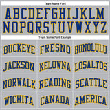 Custom Gray Royal Pinstripe Royal-Gold Authentic Basketball Jersey
