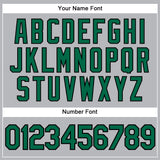 Custom Gray Black Pinstripe Kelly Green Authentic Baseball Jersey