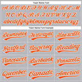Custom Gray White Pinstripe Orange Authentic Baseball Jersey