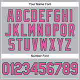 Custom Gray Pink-Kelly Green Performance T-Shirt