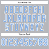 Custom Gray Light Blue-White Performance T-Shirt