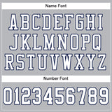 Custom Gray White-Navy Mesh Authentic Football Jersey