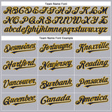 Custom Gray Navy-Gold Authentic Baseball Jersey
