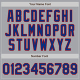 Custom Gray Royal-Red Authentic Baseball Jersey