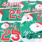 Custom Green Red-White Christmas 3D Authentic Baseball Jersey