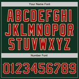 Custom Green Red-Cream Authentic Baseball Jersey