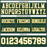 Custom Green White-Gold Authentic Football Jersey