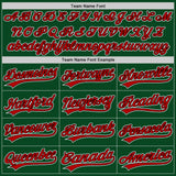 Custom Green Red-Black Authentic Throwback Baseball Jersey