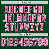 Custom Green Pink-White Authentic Throwback Baseball Jersey