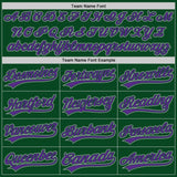 Custom Green Purple-Gray Authentic Throwback Baseball Jersey