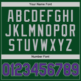 Custom Green Purple-Gray Authentic Throwback Baseball Jersey