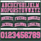 Custom Hunter Green Pink-White Authentic Throwback Basketball Shorts