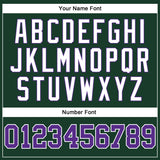 Custom Hunter Green Purple-White Authentic Throwback Basketball Jersey