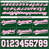 Custom Hunter Green White-Pink Authentic Throwback Basketball Shorts