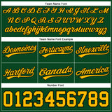 Custom Hunter Green Gold-Black Authentic Throwback Basketball Shorts